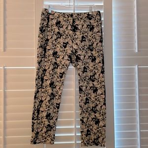 TOPSHOP Floral Print Crop Cigarette Pants